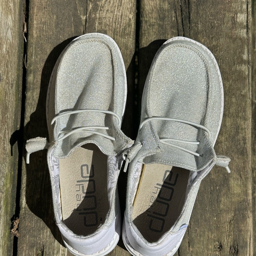 Hey Dude Women's Sparkle Moccasins - Silver